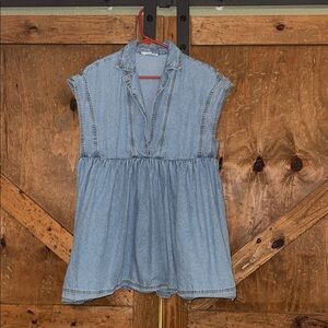 Boutique Denim Sleeveless baby doll dress